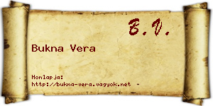 Bukna Vera névjegykártya